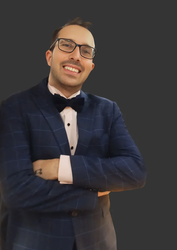 Kyle Russell Anderson in a blue suit